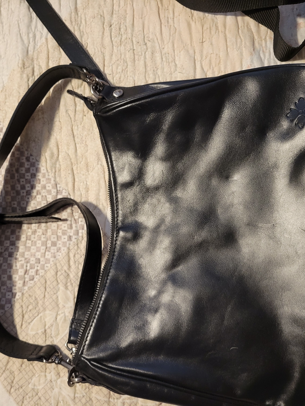 Patricia Nash Black Leather Crossbody Bag